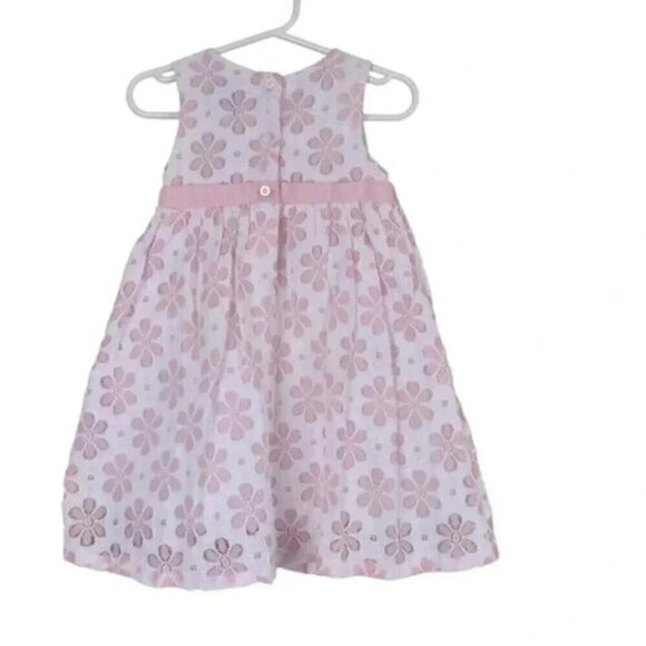 NWT Dressed Up By Gymboree Eyelet Dress  Pink White Tulle Party 12-18M - Picture 3 of 9